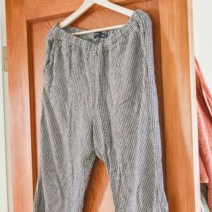United By Blue Gingham Linen Pull On Pant